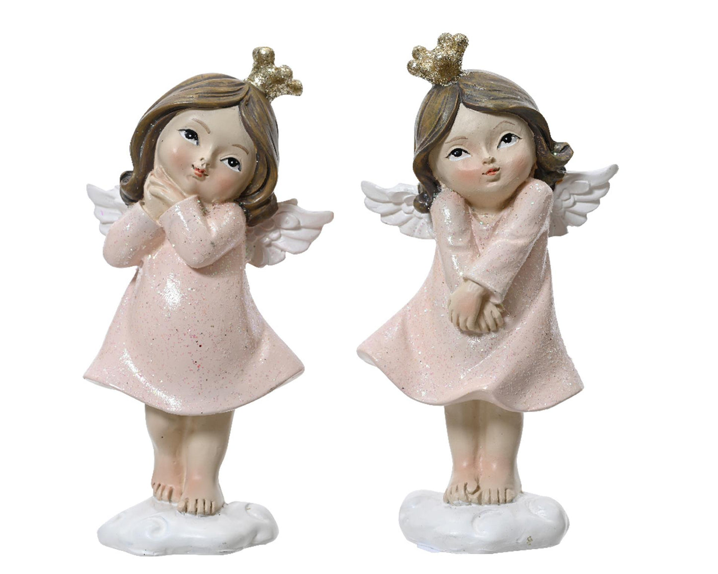 Decoris statue ange polyrésine rose 10,5cm