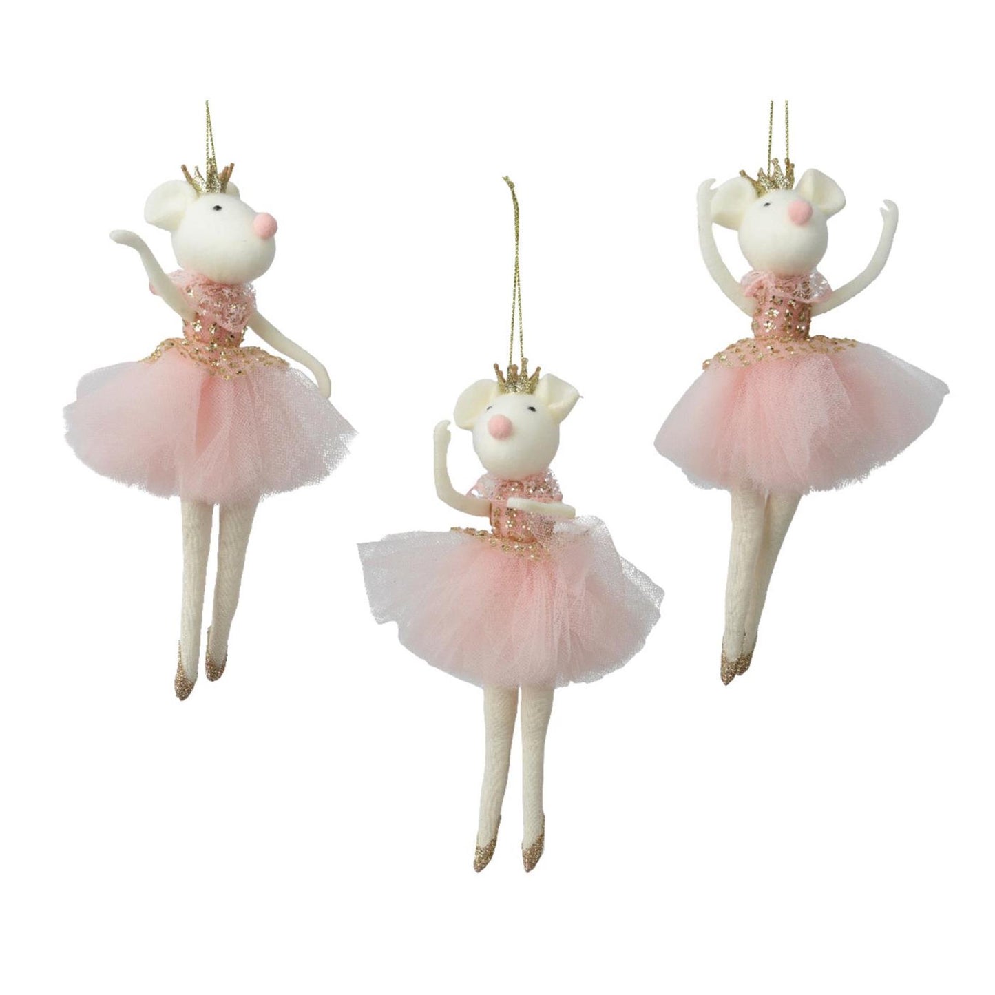 Decoris Pendentif de Noël souris polyester 9x4x19,5cm
