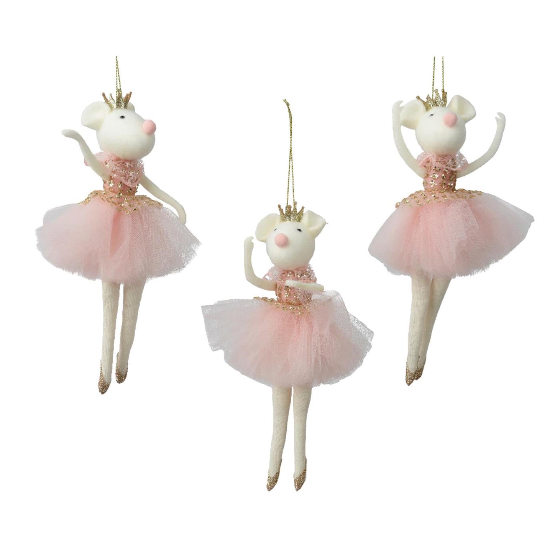 Decoris Pendentif de Noël souris polyester 9x4x19,5cm