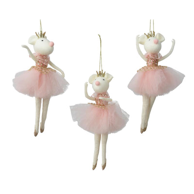 Decoris Pendentif de Noël souris polyester 9x4x19,5cm