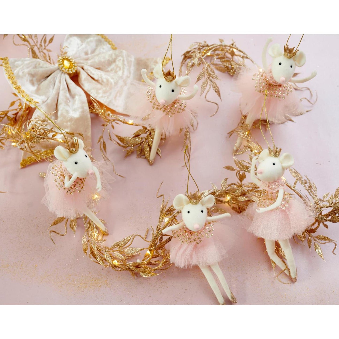 Decoris Pendentif de Noël souris polyester 9x4x19,5cm