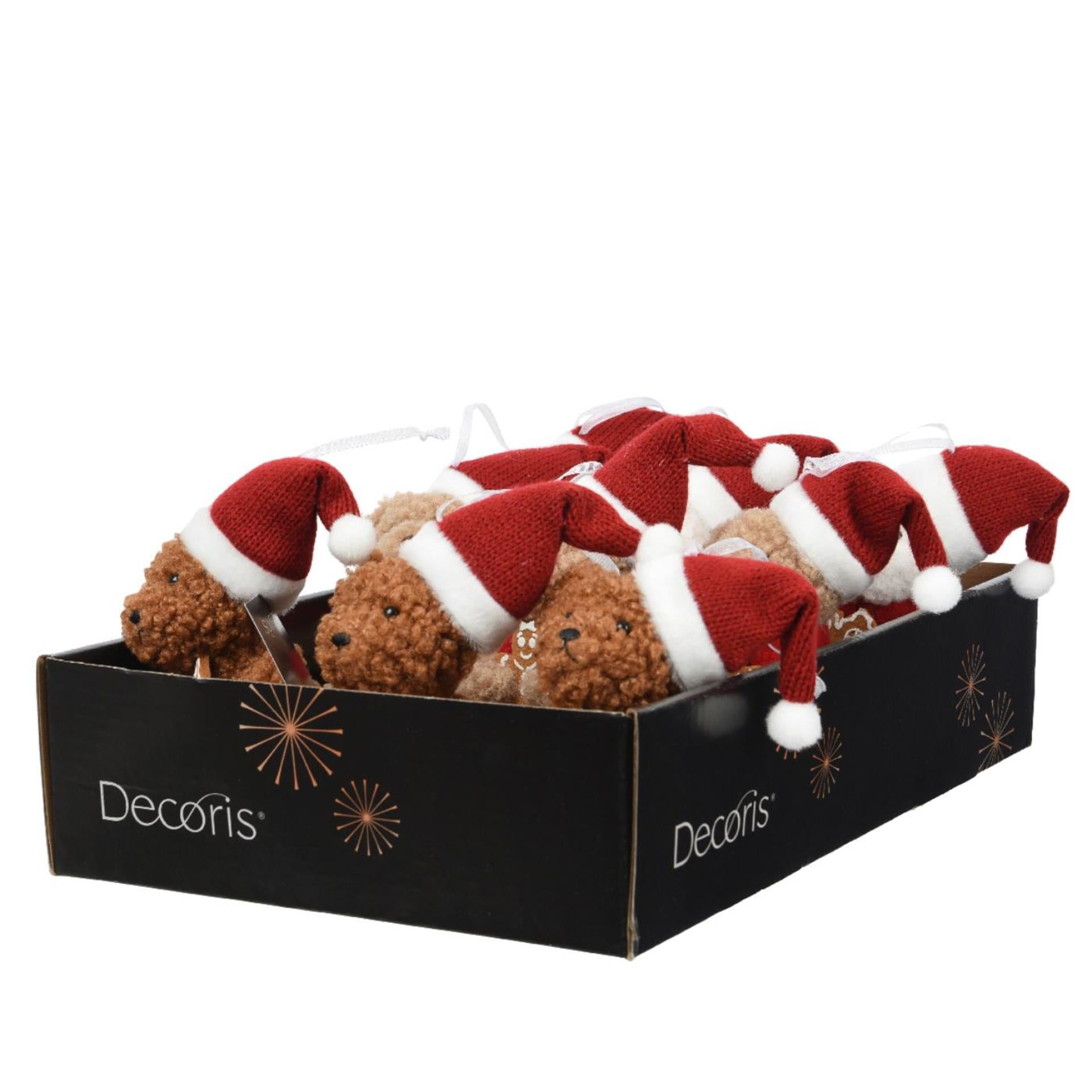 Decoris Pendentif de Noël ours polyester 7x6x12cm