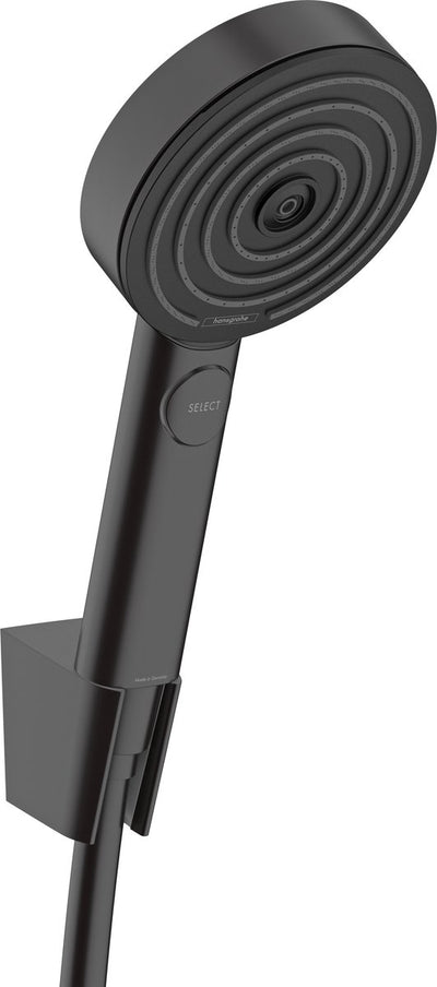 Hansgrohe pulsify select s - ensemble de pomme de douche, support et flexible, 3 types de jets, ecosmart, noir mat 24306670