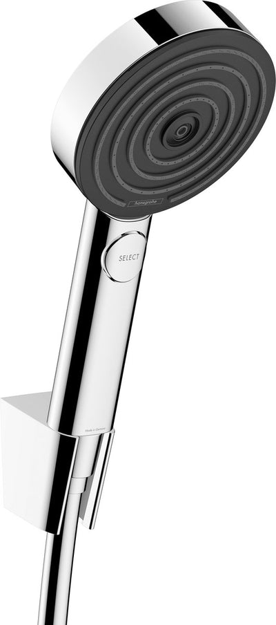 Hansgrohe pulsify select s - ensemble de pomme de douche, support et flexible, 3 types de jets, ecosmart, chromé 24306000