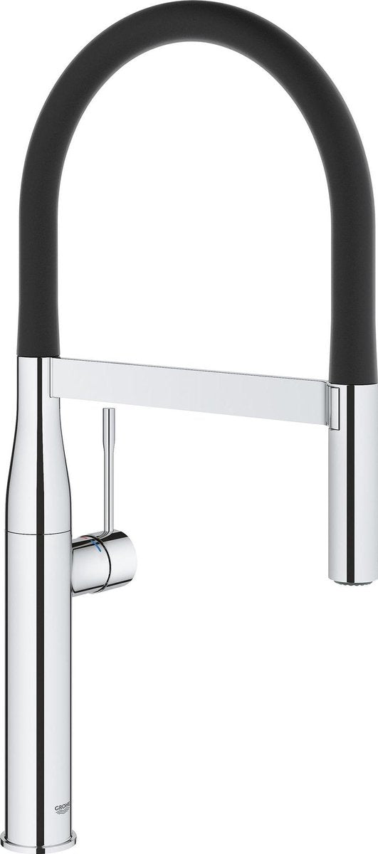 Nouveau robinet de cuisine professionnel Grohe essence - bec haut pivotant - 2 options de jet - chrome