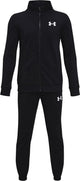 Under armour ua rival knit tracksuit-blk survêtement pour garçons - noir - blanc