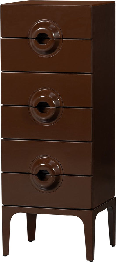 Commode fusionnée Woood 6 tiroirs - bois - marron rouge - 120x44x45 cm
