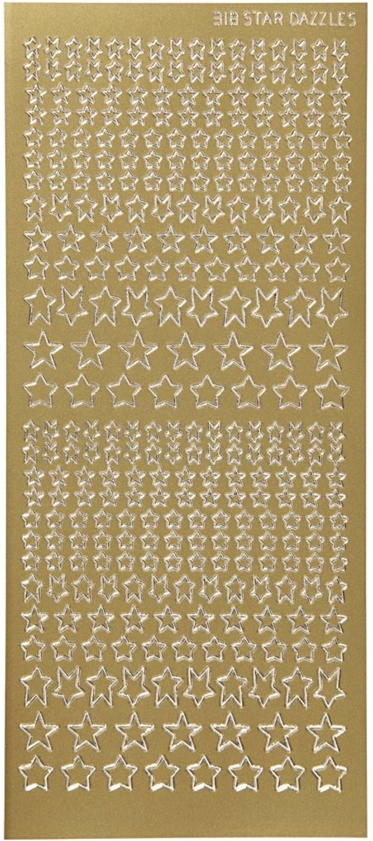 Autocollants Creativ company, étoiles, feuille 10x23 cm, or, 1 feuille