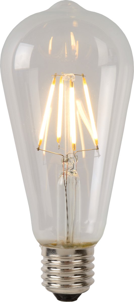 Lucide st64 classe a - lampe à filament - ø 6,4 cm - led - e27 - 1x7w 2700k - transparent
