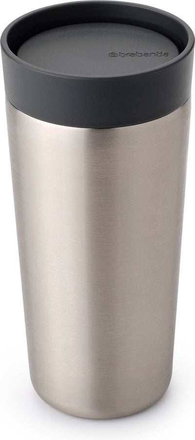 Brabantia make take tasse thermos - tasse à café à emporter - 360 ml - gris foncé