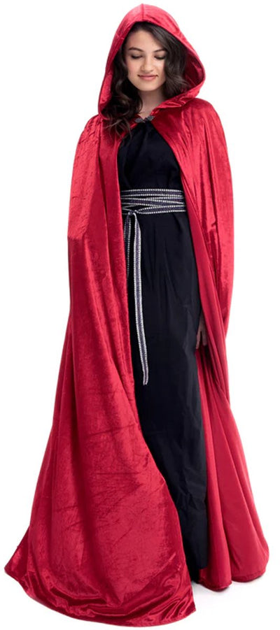 Petites aventures - manteau rouge à capuche - pour adultes - unisexe - 154 cm de long
