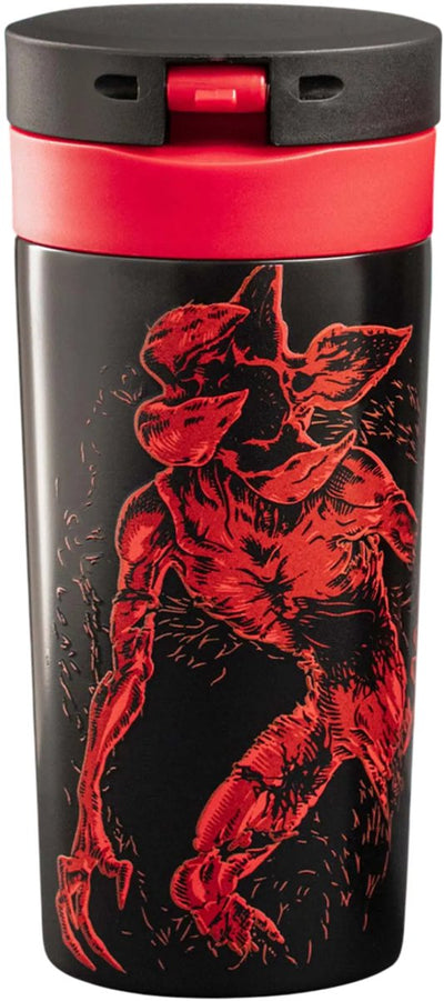 Bialetti Stranger Things - tasse de voyage thermos à double paroi - acier inoxydable - 380 ml - brille dans le noir