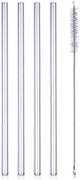 Alpina - pailles en verre - 20 cm - incl. brosse de nettoyage - lot de 4