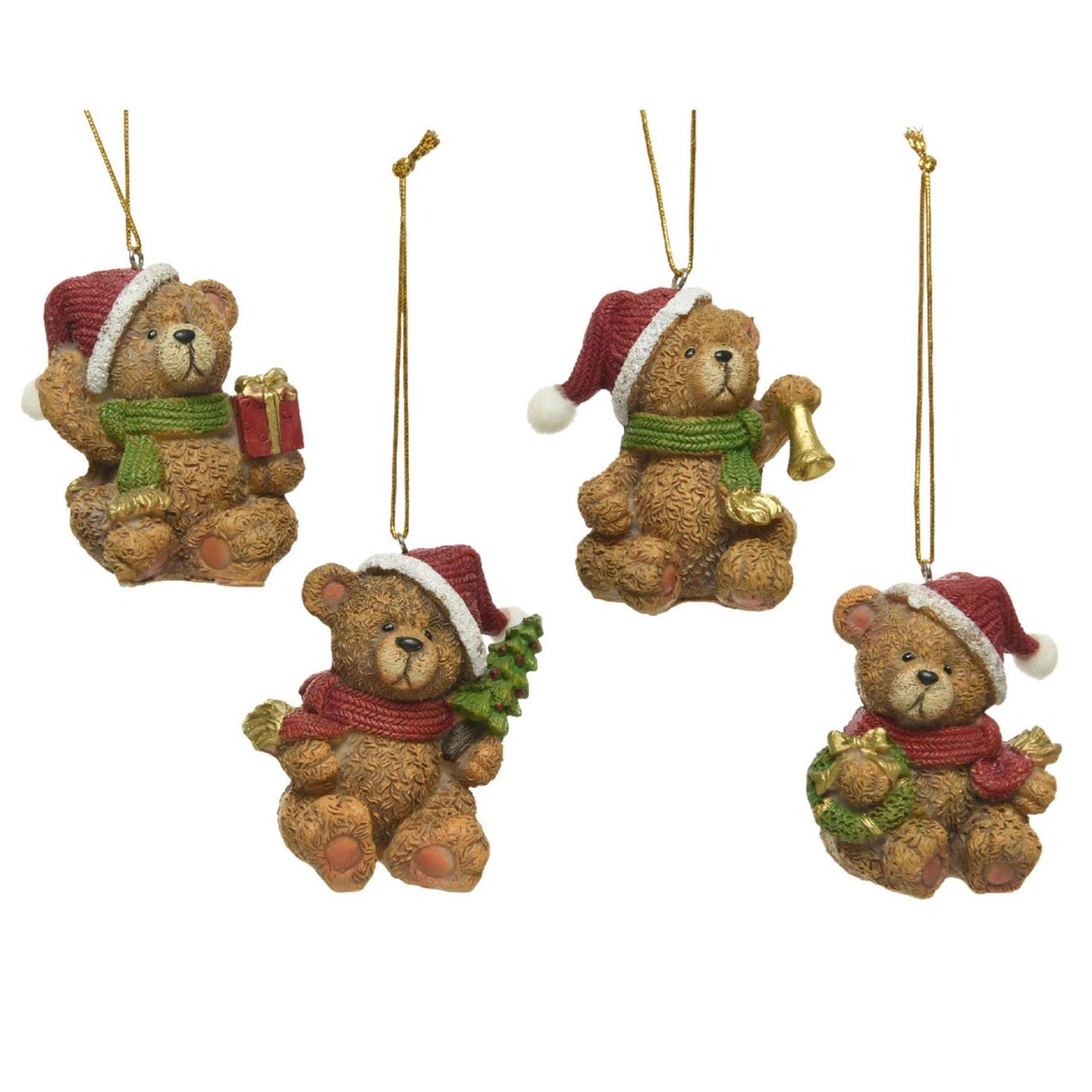 Decoris Pendentif de Noël ours polyrésine 6x4,7x4,4cm
