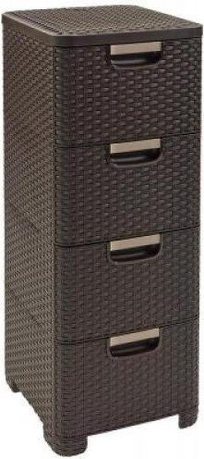 Système de tiroirs style Curver - 4x 14l - marron