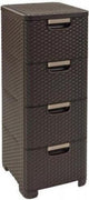 Système de tiroirs style Curver - 4x 14l - marron