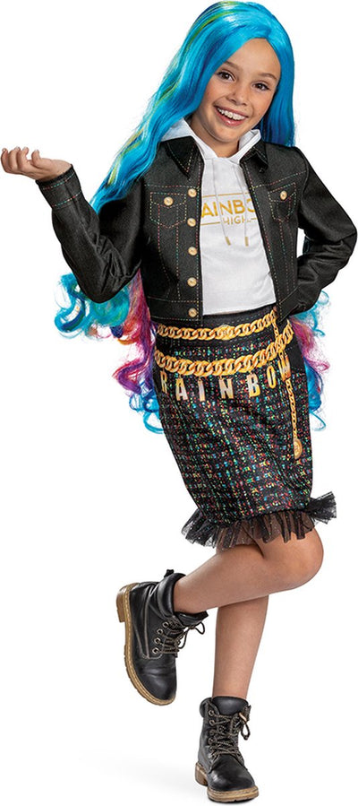 Déguisement arc-en-ciel haut (mga), costume amaya classique, taille m (7-8 ans), pour filles
