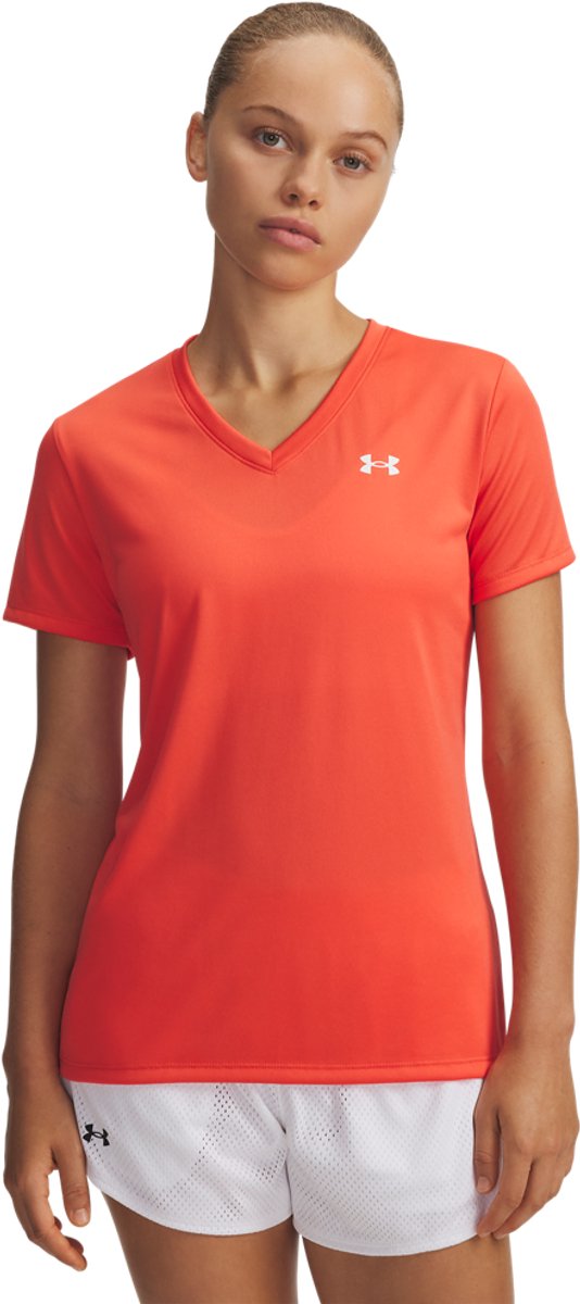 Under Armour Tech SSV - T-shirt de sport pour femme rouge uni - rouge venin - blanc