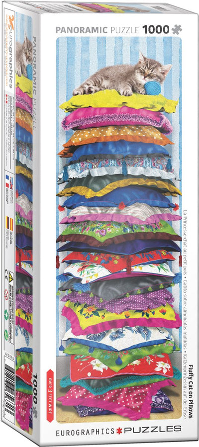 Eurographics - chat moelleux sur des oreillers [minou moelleux sur des oreillers] - 1000 pièces 32×96cm (l×h) - puzzle panoramique