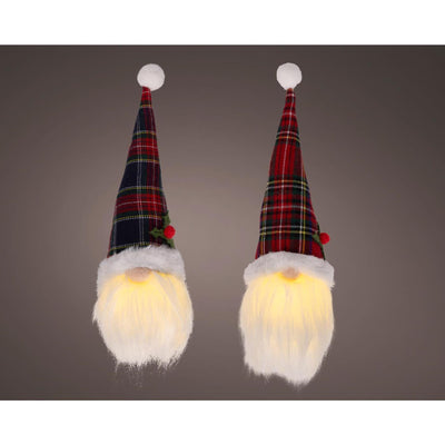 Lumineo Pendentif de Noël gnome LED polyester 6x6x20cm