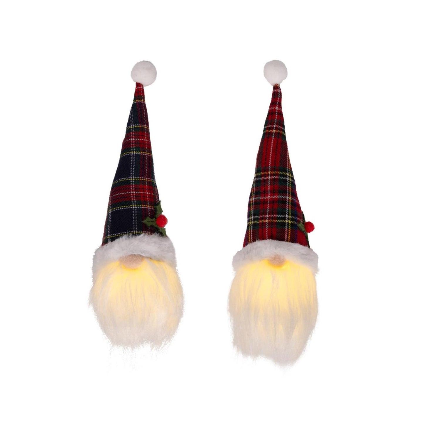 Lumineo Pendentif de Noël gnome LED polyester 6x6x20cm