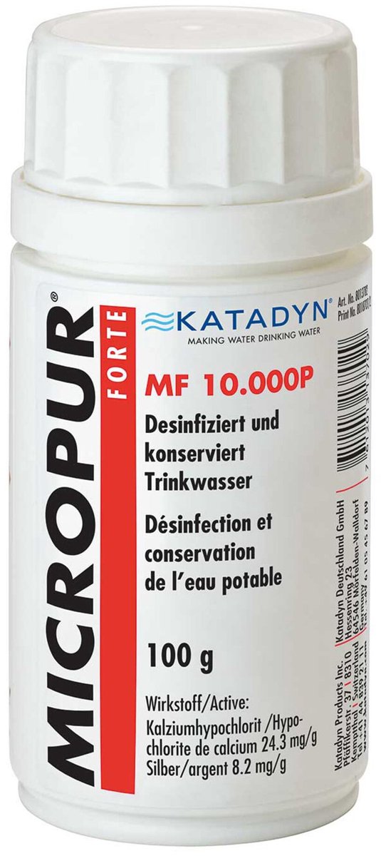 Katadyn micropur forte mf 10000p poudre de purification 100g transparente