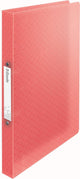 Esselte colour'breeze Classeur A4 à 2 anneaux avec couverture souple pour 140 feuilles - largeur de dos de 25 millimètres - corail - 1 pièce