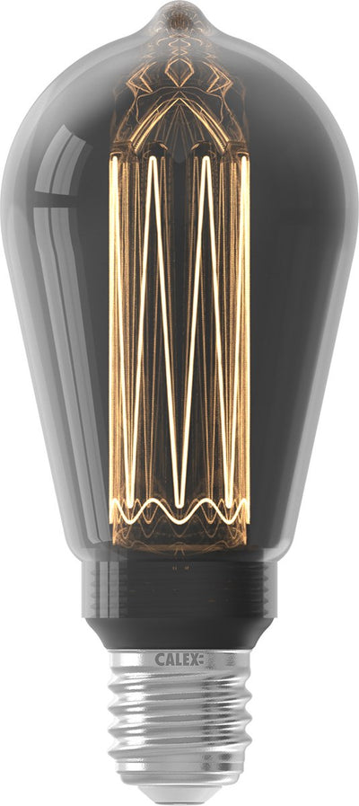 Lampe LED série couronne Calex - E27 - source de lumière rustique titane - 3,5W - dimmable
