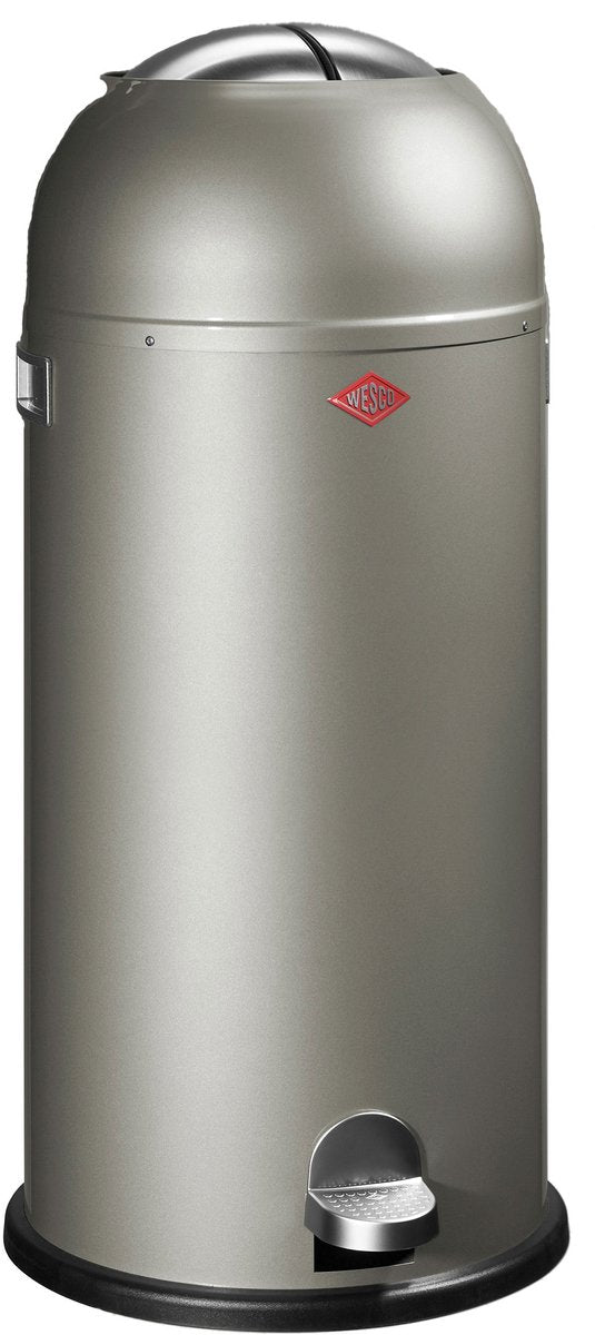 Wesco kickmaster maxi poubelle | poubelle à pédale | 40 litres | métal - maillechort | poubelle - fabriquée en Allemagne