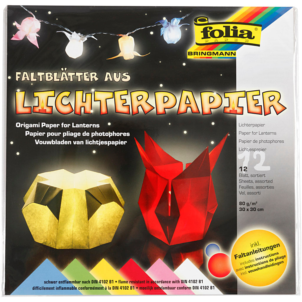 Creativ Company Lantern Paper Standard Colors 30x30cm, 12 feuilles