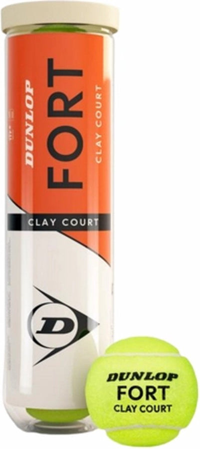 Dunlop - Fort Clay Court - 4 casquettes - balles de tennis - jaune