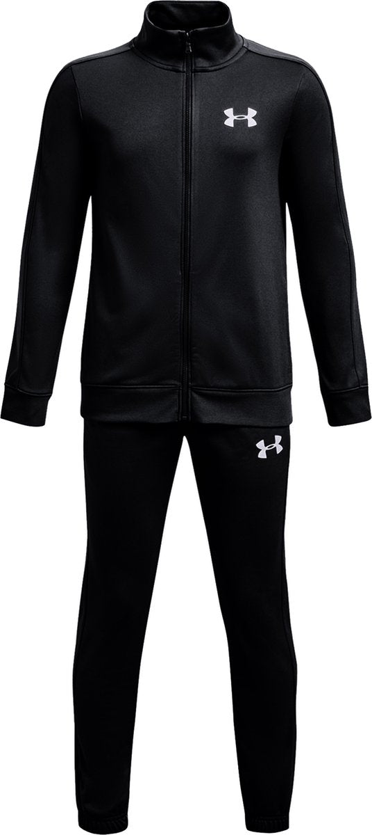 Under armour ua rival knit tracksuit-blk survêtement pour garçons - noir - blanc