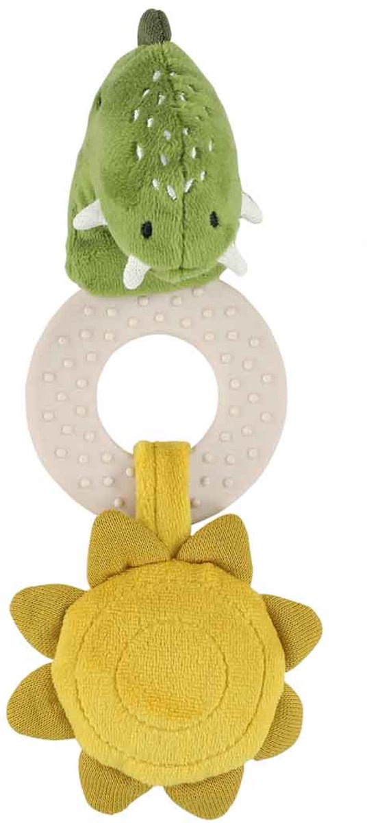 Trixie jouet de dentition mr. dino – 3m+ – anneau de dentition en silicone – crépitement – idéal comme cadeau de naissance