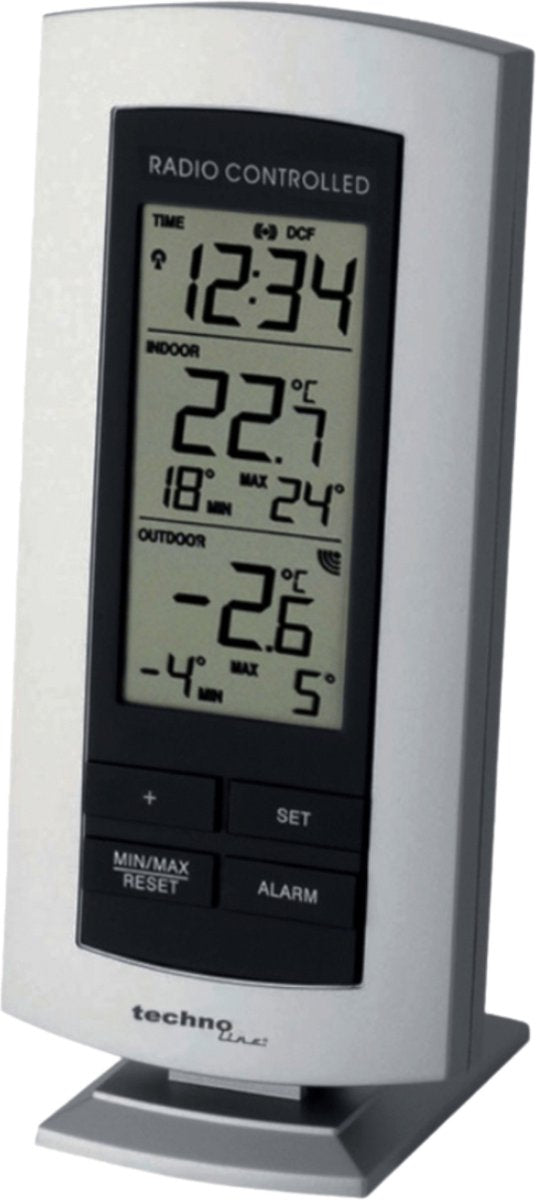 Station météo Nexttime - avec capteur extérieur - réveil radio-piloté - affichage de la température intérieure et extérieure - fonction alarme - technoline ws 9140-it