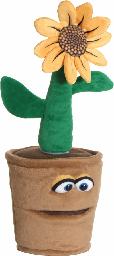 Marionnettes vivantes marionnette à main Volker | haut-parleur avec fleur amovible et bouche mobile | 44 cm de hauteur | amusant pour la famille, les artistes et les fans de jeux | lavage à la main, ne convient pas aux enfants de moins de 3 ans