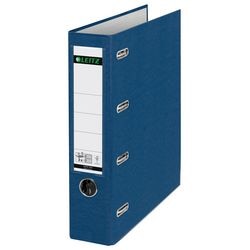 Classeur bancaire leitz carton a4 largeur dos 74mm bleu étiquette grip trou protections de bord