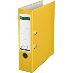 Ordner leitz 1010 plastique a4 318x285mm jaune insert étiquette trou de préhension