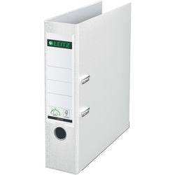 Ordner leitz 1010 plastique largeur 8cm blanc insert étiquette trou de préhension