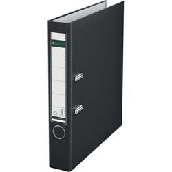 Ordner leitz 1015 plastique largeur 5,2 cm noir insert étiquette trou de préhension