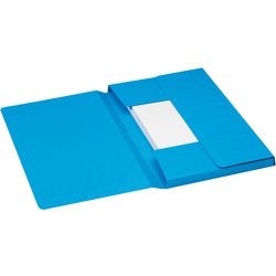Dossier djois 3183602 carton 270g m2 a4 36x25cm bleu imprimé 3 rabats