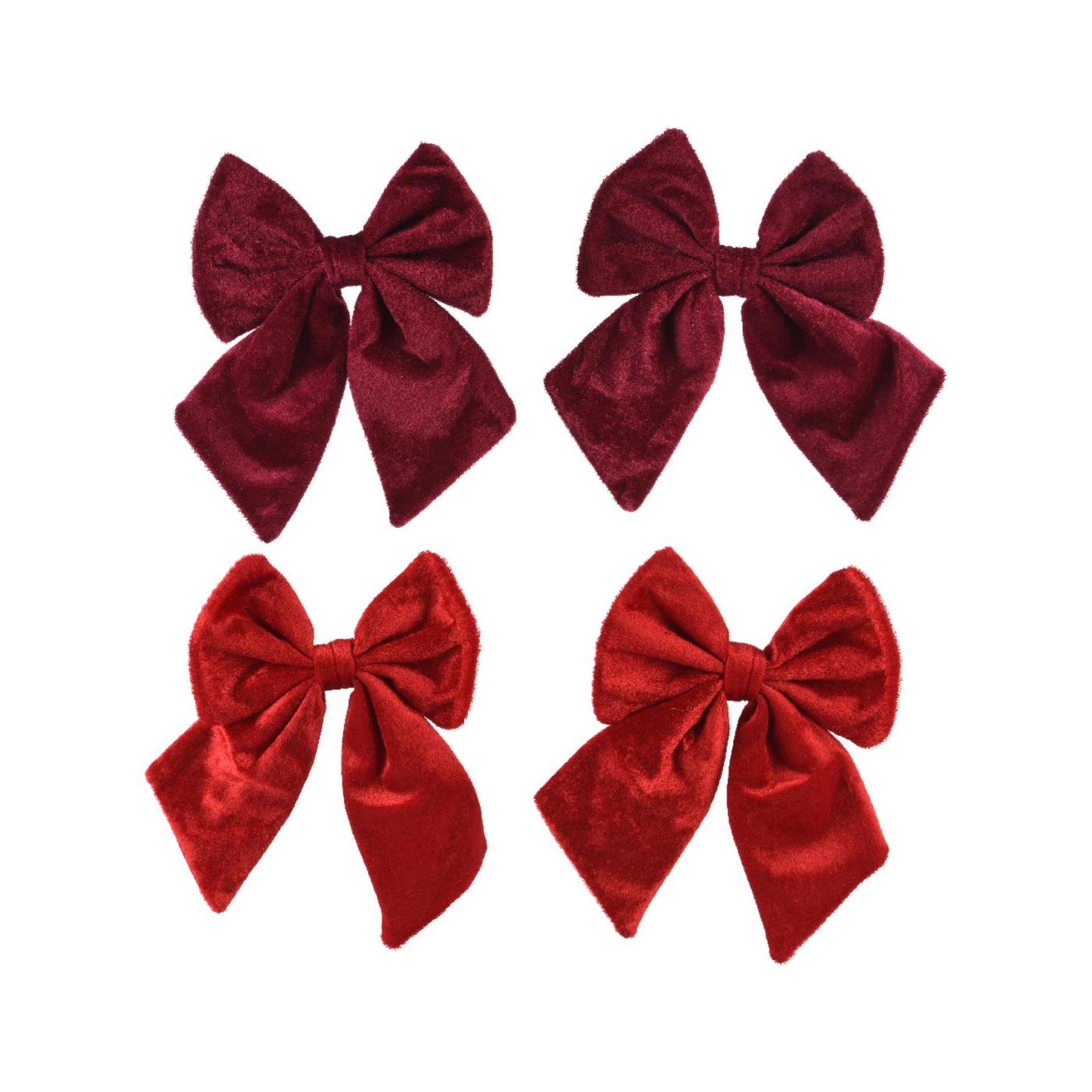 Noeud Decoris rouge bordeaux lot de 2 14x17cm