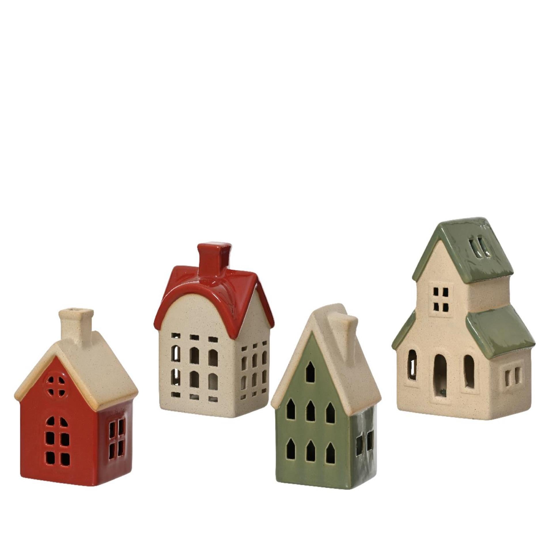 Decoris Maison de Noël en porcelaine 8,3x11x17,9cm