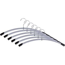 Cintres pmcinmet alba métal et plastique 46x17cm argent 6 pièces