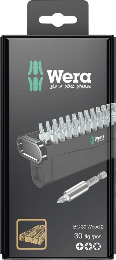 Wera bit-check 30 bois 2 sb 05057438001 jeu d'embouts 30 pièces Phillips Phillips, Pozidriv Phillips, Torx