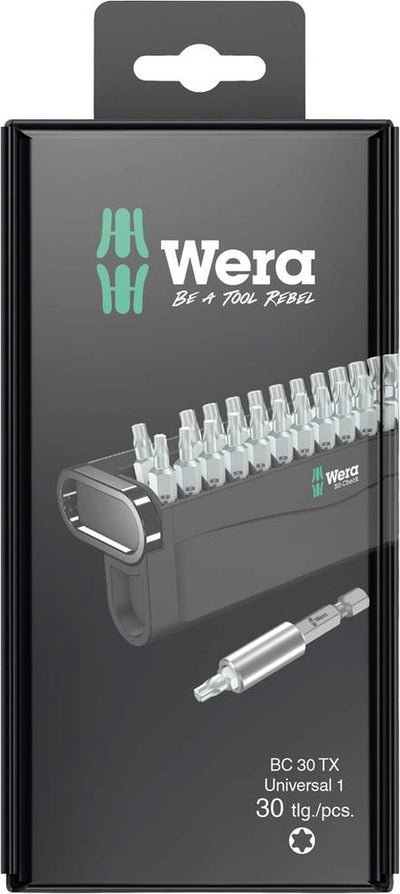 Wera bit-check 30 tx universel 1 sb 05057900001 jeu d'embouts Torx 30 pièces