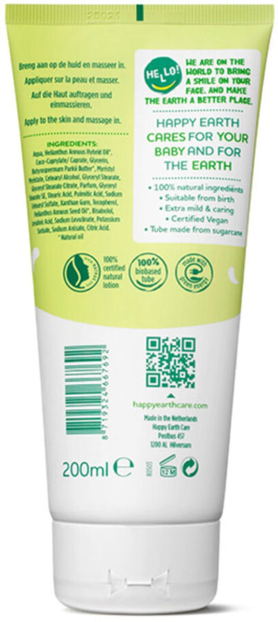 Lait corporel 100% naturel Happy Earth Baby Kids - 200 ml