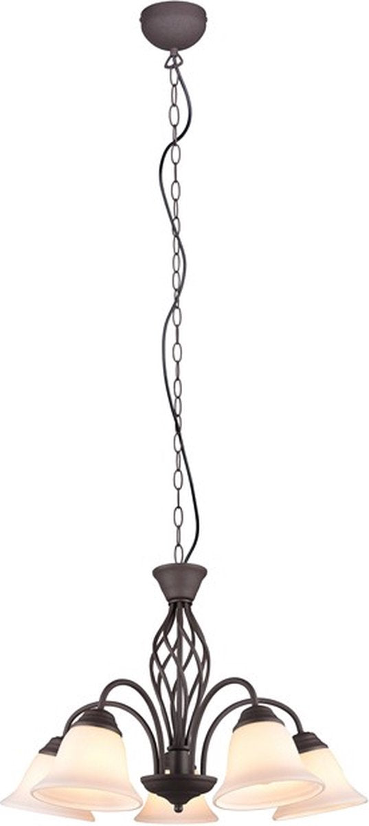 Trio rustica - lustre - couleur rouille - excl. 5x e14 3,5w - montage au plafond - la source lumineuse peut être remplacée par l'utilisateur final