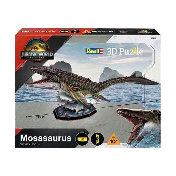 Kit de construction puzzle 3D Revell Jurassic World - Mosasaurus - 83 pièces.