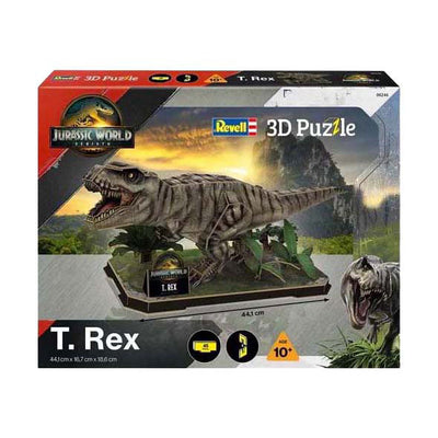 Revell Kit de construction de puzzle 3D Jurassic World - t. rex - 45 pièces.