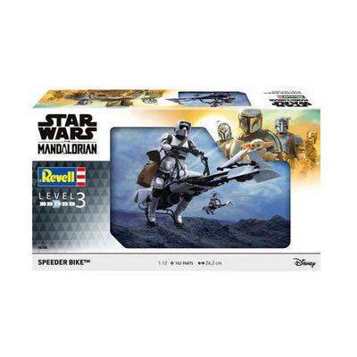 Revell maquette star wars - speeder bike le mandalorien 1:12 - 102 pcs.
